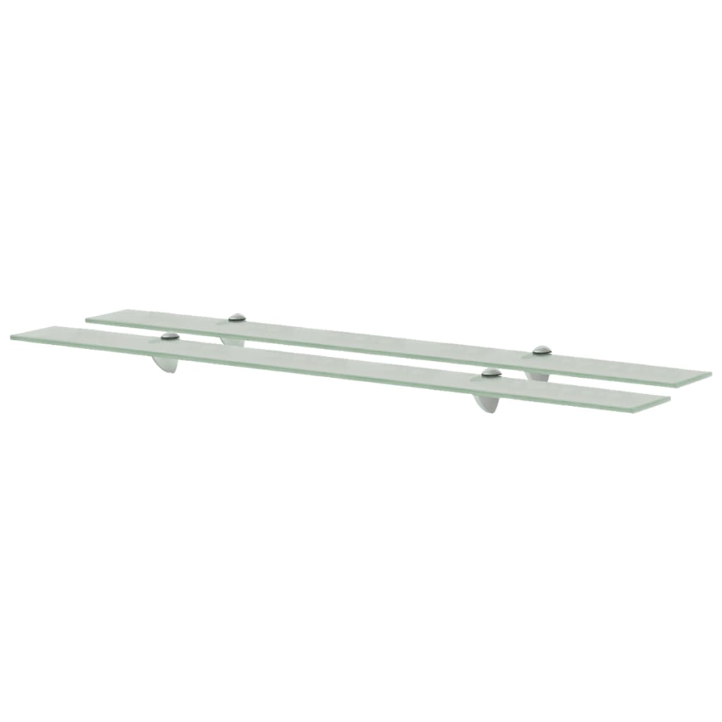 Floating Shelves 2 pcs Glass 100x10 cm 8 mm - Decor Base
