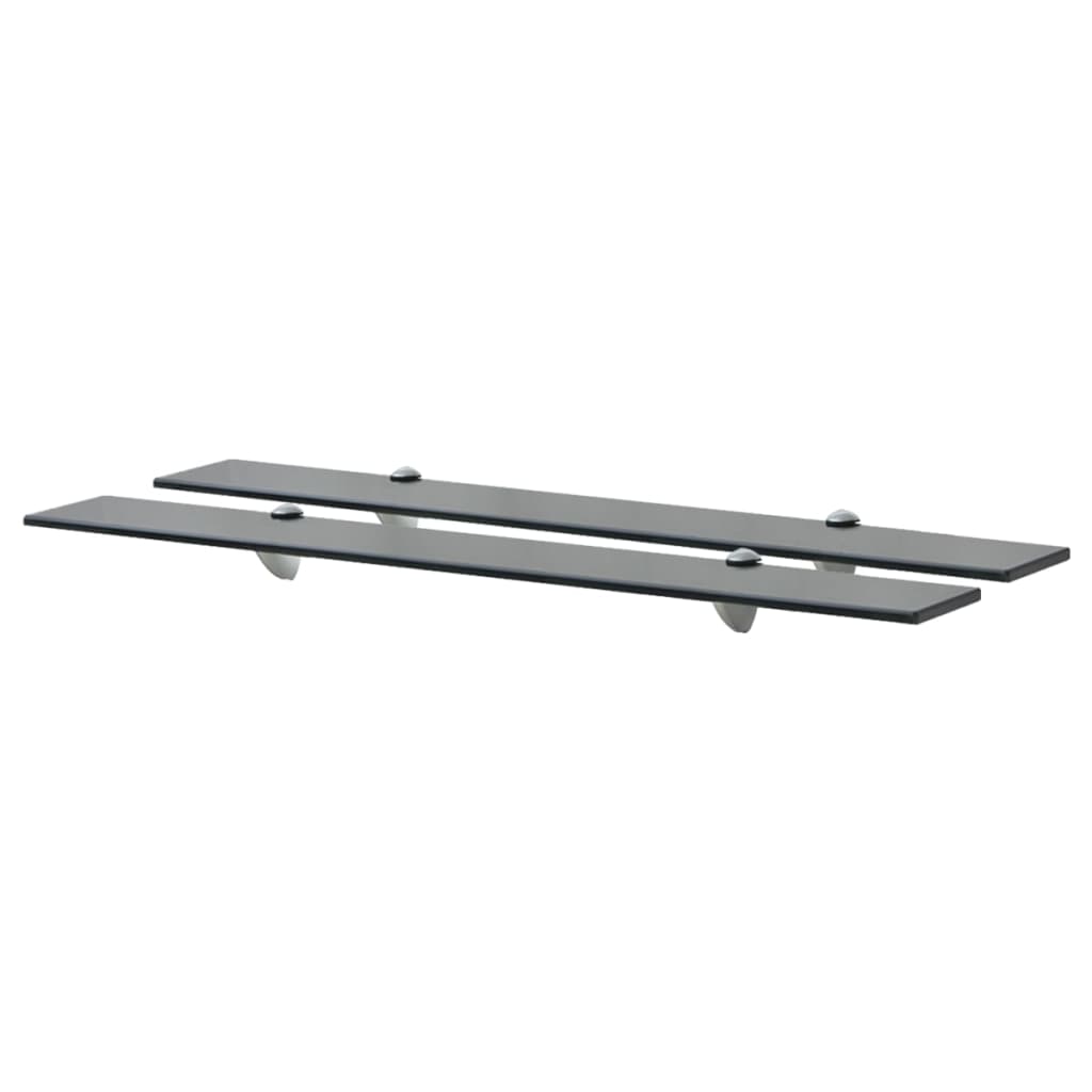Floating Shelves 2 pcs Glass 80x20 cm 8 mm - Design Hut