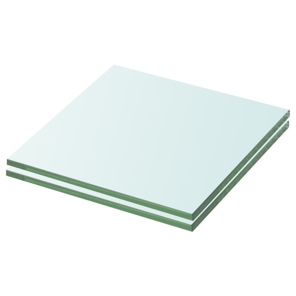 Shelves 2 pcs Panel Glass Clear 20x15 cm - Decor Base