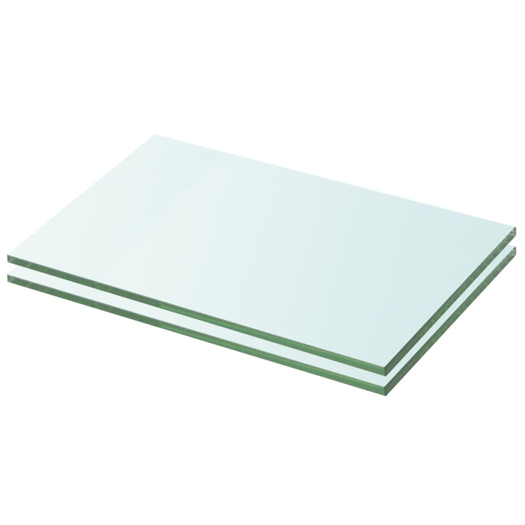 Shelves 2 pcs Panel Glass Clear 20x25 cm - R and M Furniture