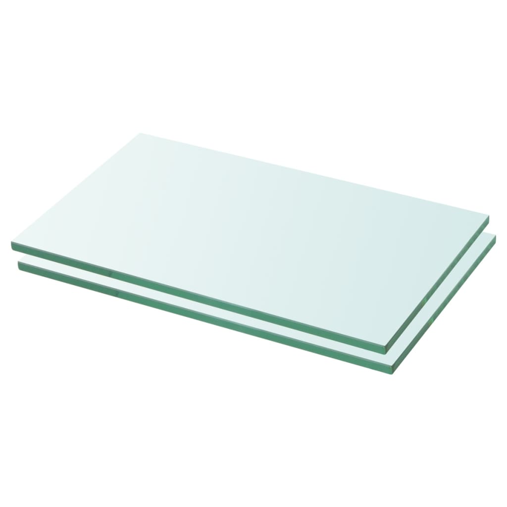 Shelves 2 pcs Panel Glass Clear 30x12 cm - R and M Furniture