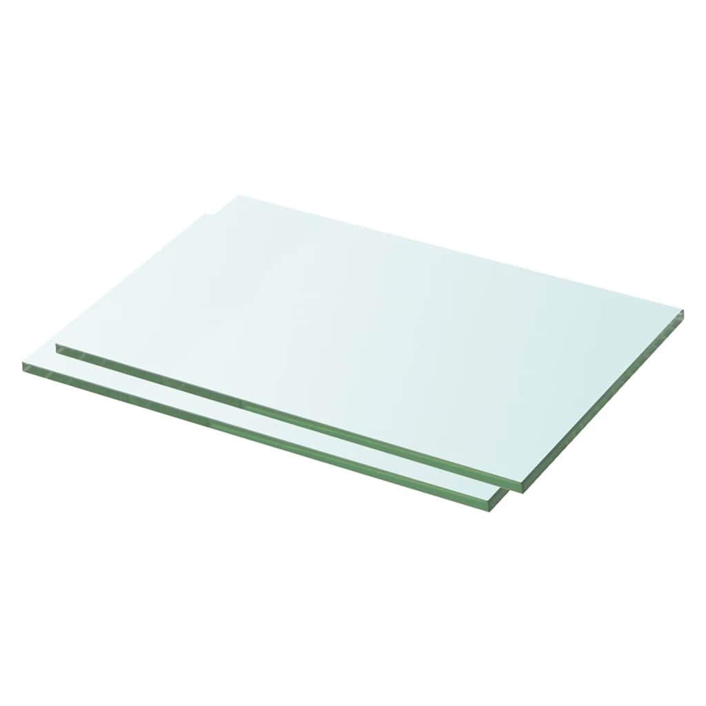 Shelves 2 Pieces Panel Glass Clear 30x15 cm - R and M Furniture