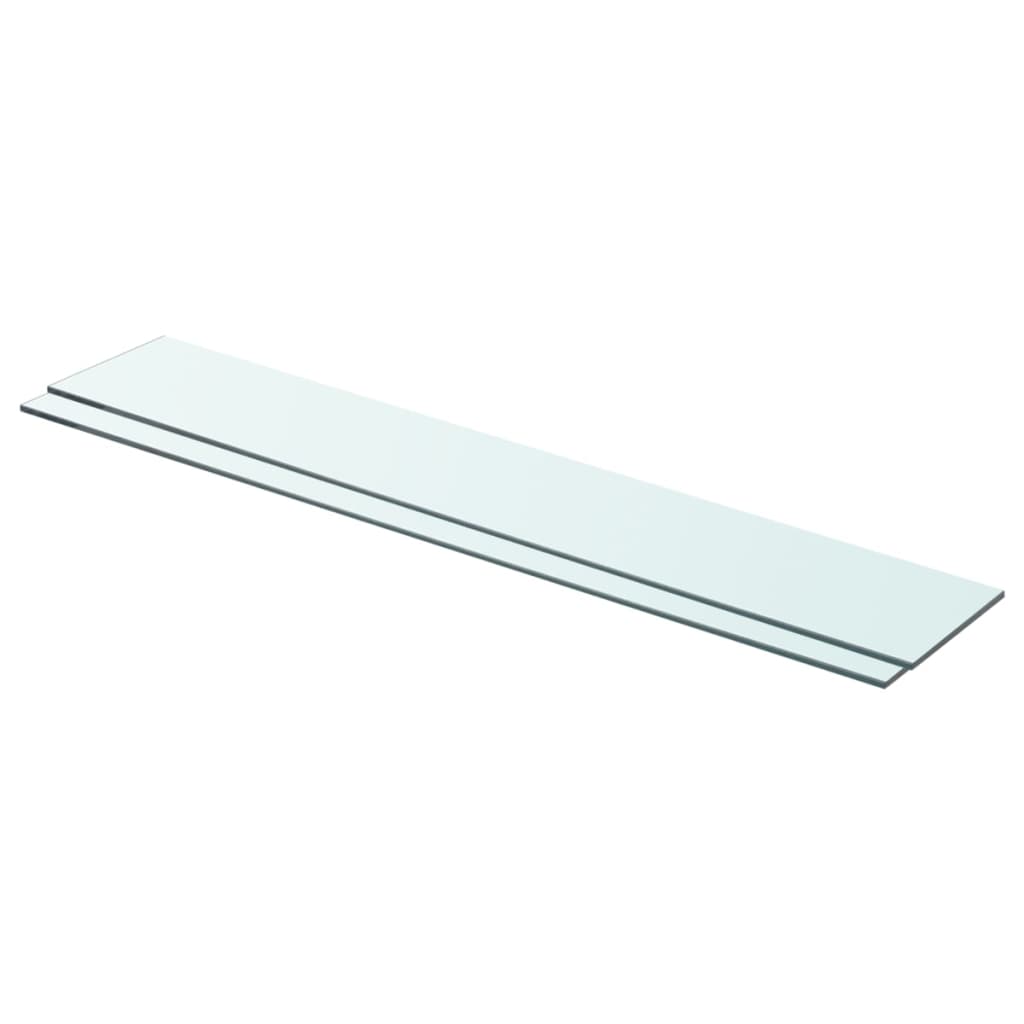 Shelves 2 pcs Panel Glass Clear 80x12 cm - Direct Imports