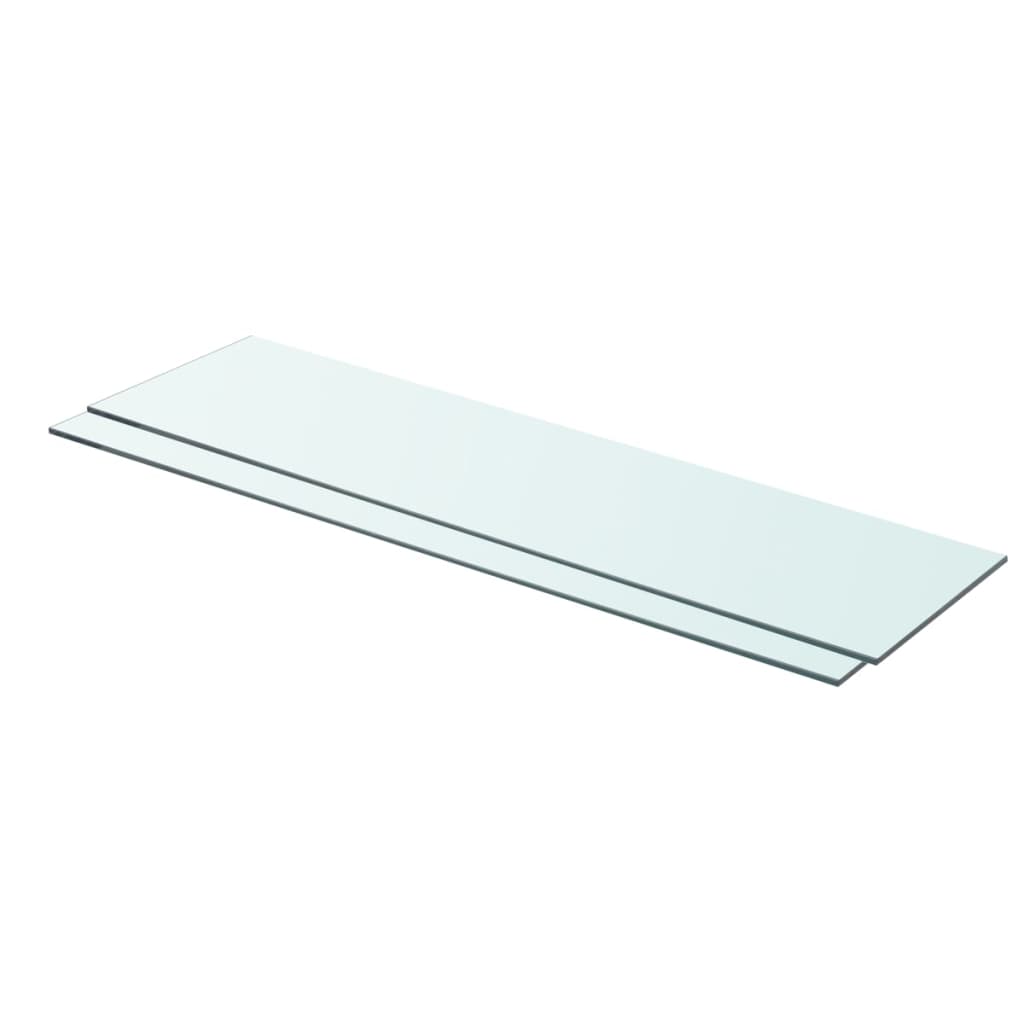 Shelves 2 pcs Panel Glass Clear 80x20 cm - The Home Maker