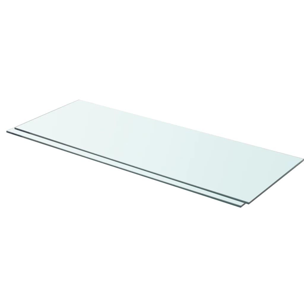 Shelves 2 pcs Panel Glass Clear 80x30 cm - Brittle & Co