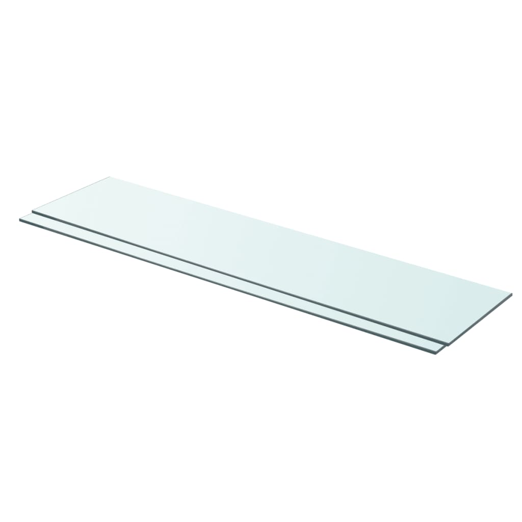 Shelves 2 pcs Panel Glass Clear 90x20 cm - Direct Imports