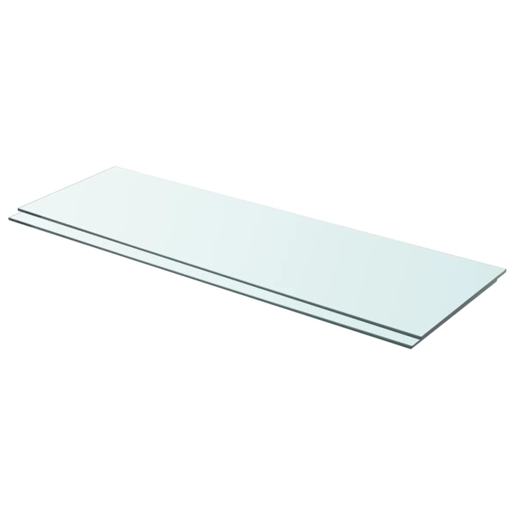 Shelves 2 pcs Panel Glass Clear 90x30 cm - Brittle & Co