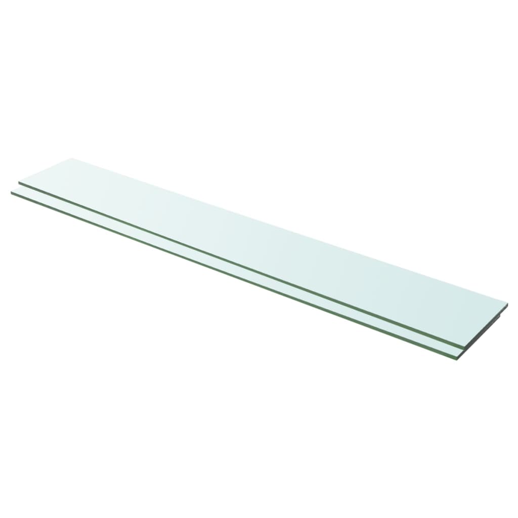 Shelves 2 pcs Panel Glass Clear 100x15 cm - Decor Base