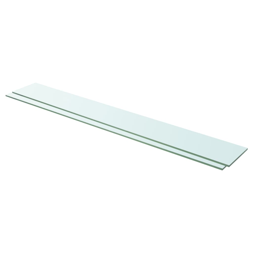 Shelves 2 pcs Panel Glass Clear 110x15 cm - The Home Maker