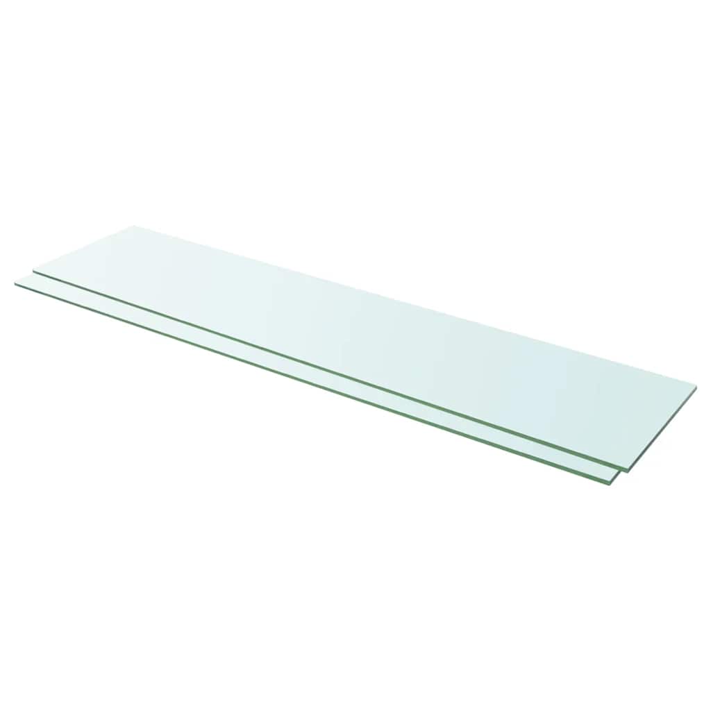 Shelves 2 Pieces Panel Glass Clear 110x25 cm - All Things Good