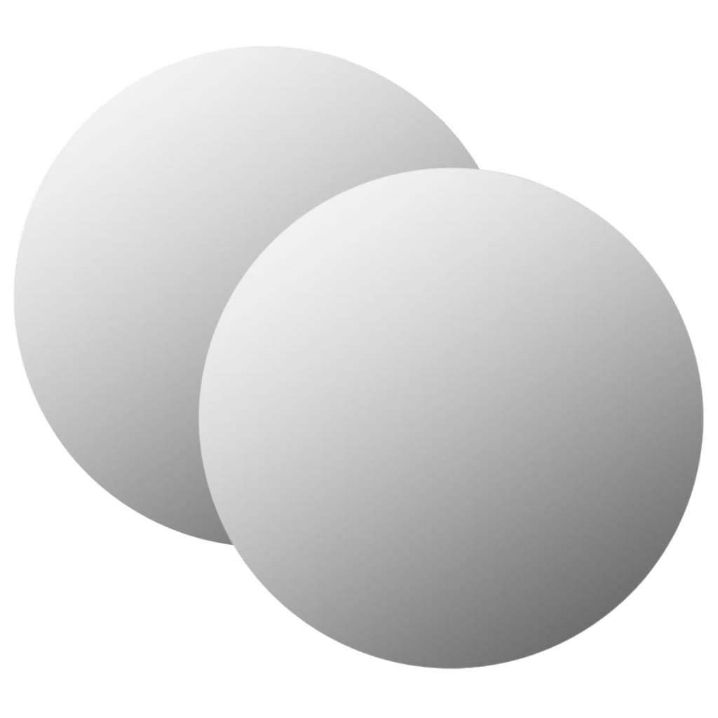 Wall Mirrors 2 pcs 70 cm Round Glass - All Things Good
