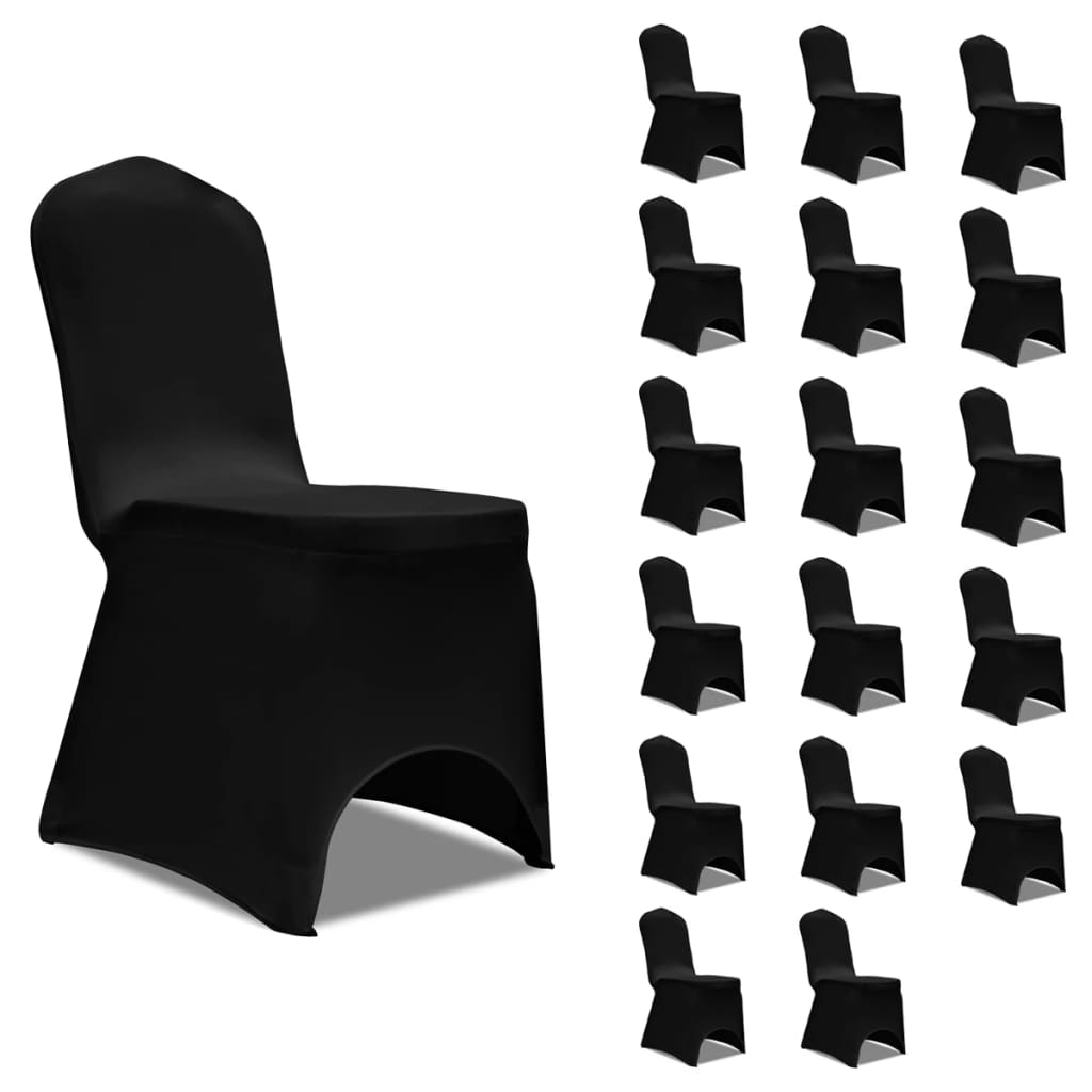 Chair Cover Stretch Black 18 pcs - Merlin Deals