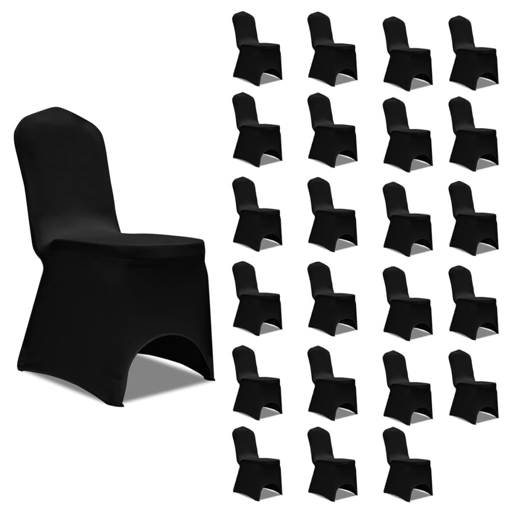 Chair Cover Stretch Black 24 pcs - The Home Maker