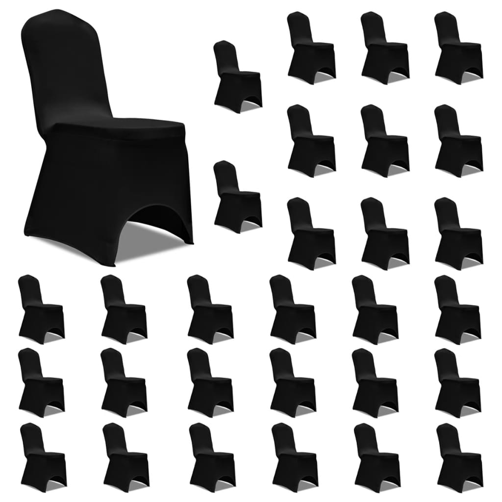 LOHEAT Chair Cover Stretch 30 pcs - Black - Charlotte Dunes