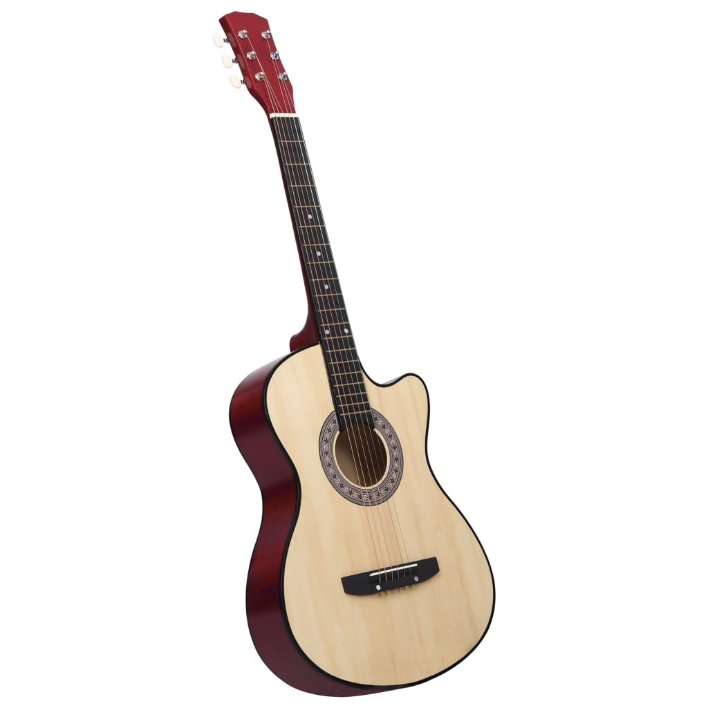 Western Acoustic Cutaway Guitar with 6 Strings 38 Basewood - R and M Furniture