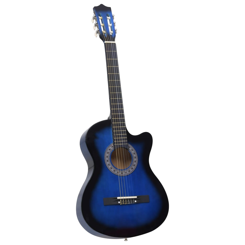 Western Classical Cutaway Guitar with 6 Strings Blue Shaded 38 - Decor Base