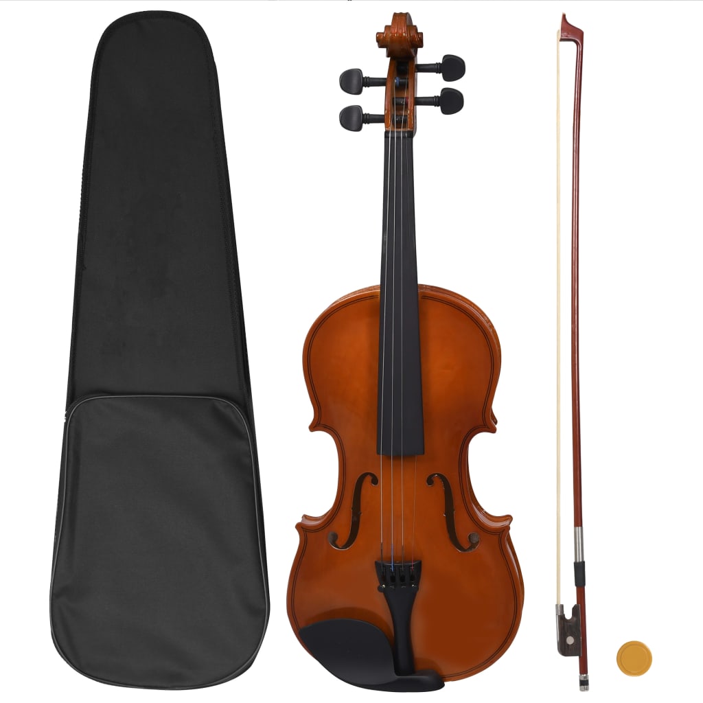 Violin Full Set with Bow and Chin Rest Dark Wood 4/4 - Unbeatable Bargains