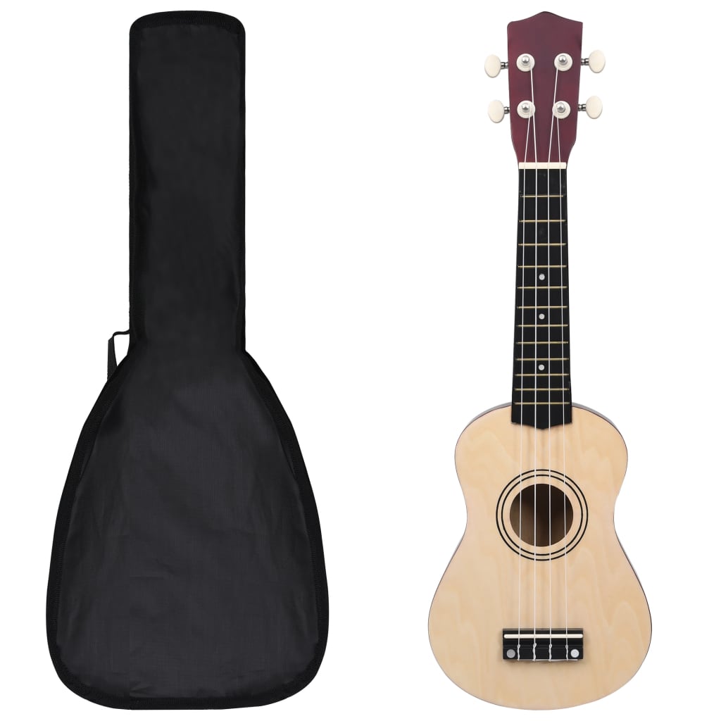 Soprano Ukulele Set with Bag for Kids Light Wood 21" - Design Hut