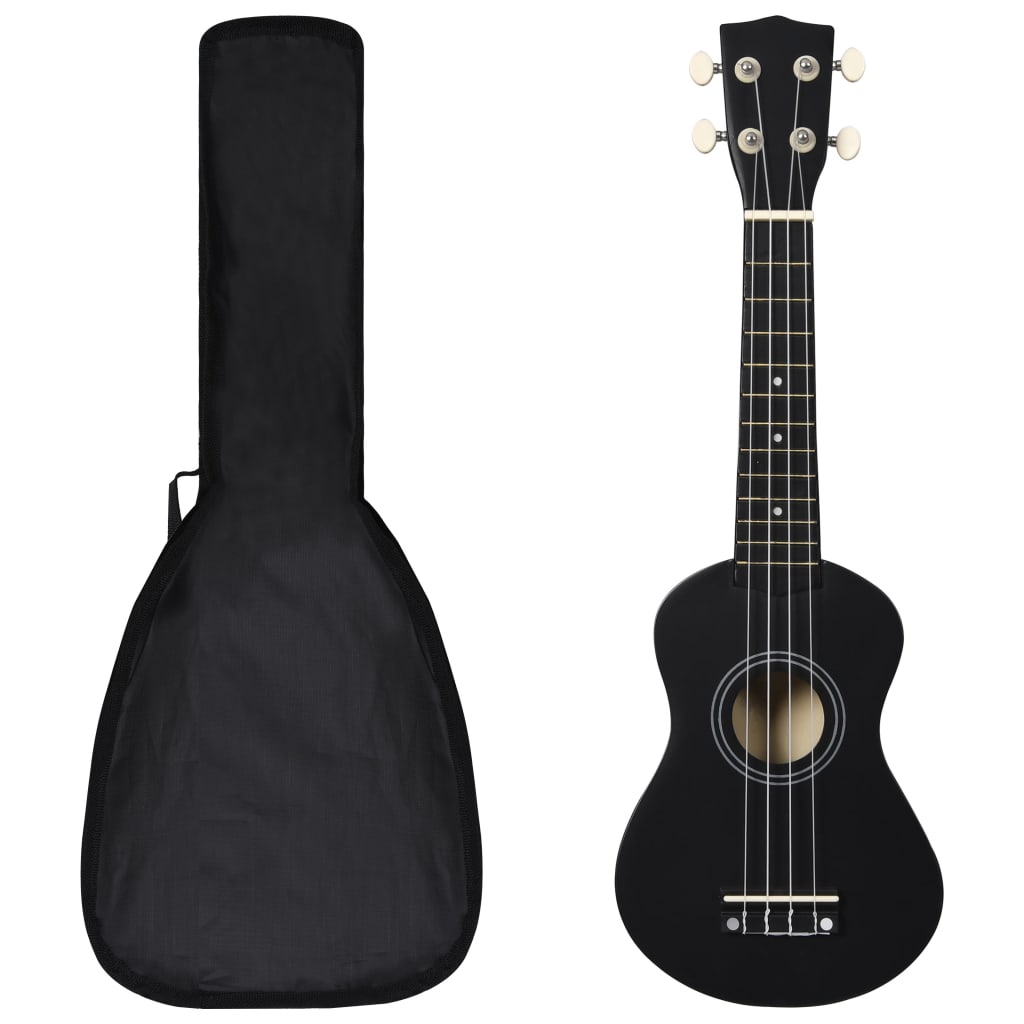 Soprano Ukulele Set with Bag for Kids Black 21" - R and M Furniture