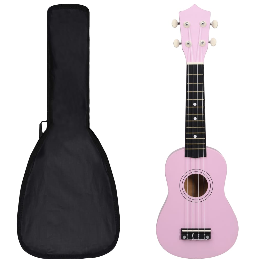Soprano Ukulele Set with Bag for Kids Pink 21" - Decor Base