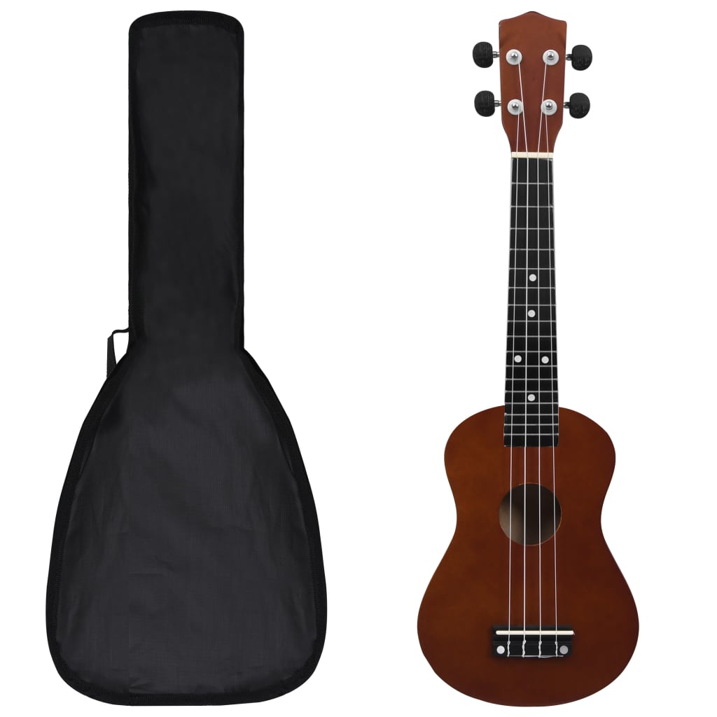 Soprano Ukulele Set with Bag for Kids Dark Wood 23" - Discount Dealers