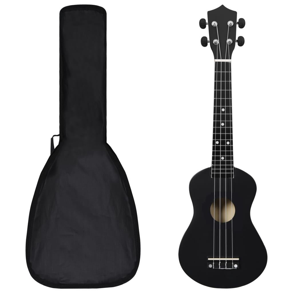 Soprano Ukulele Set with Bag for Kids Black 23" - Discount Dealers