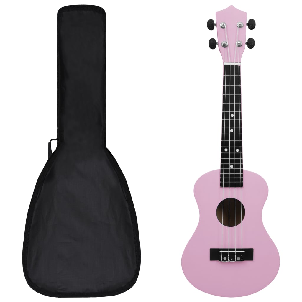 Soprano Ukulele Set with Bag for Kids Pink 23" - R and M Furniture