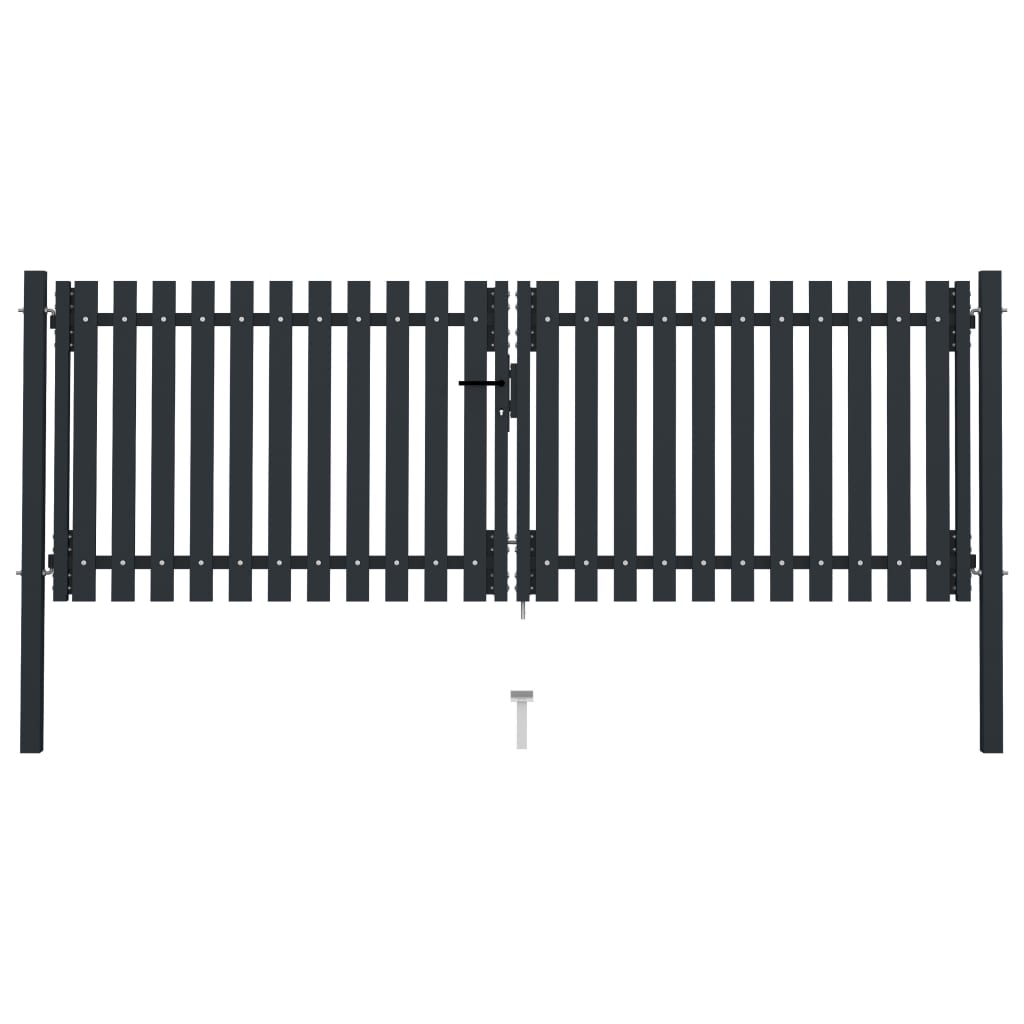 Double Door Fence Gate Steel 306x150 cm Anthracite - Millennium Furniture