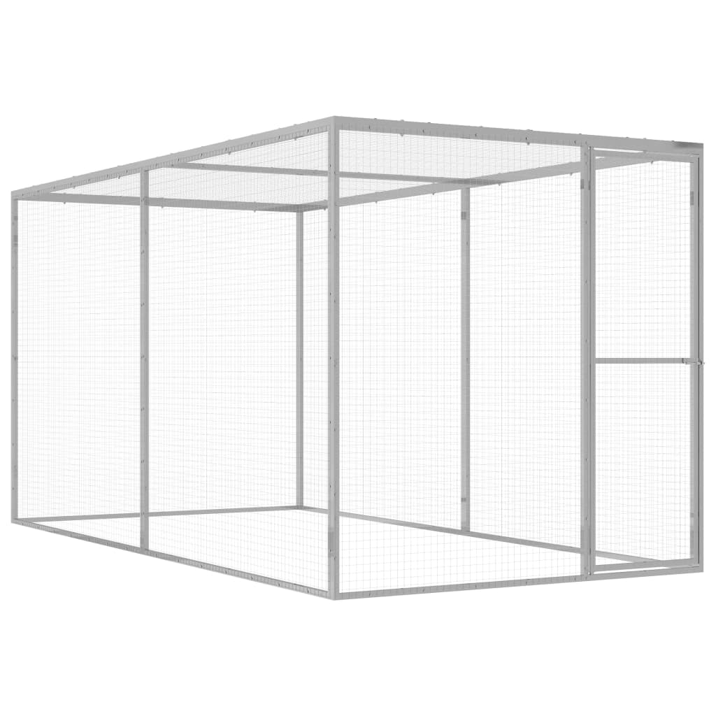 Cat Cage 3x1.5x1.5 m Galvanised Steel - The Home Maker