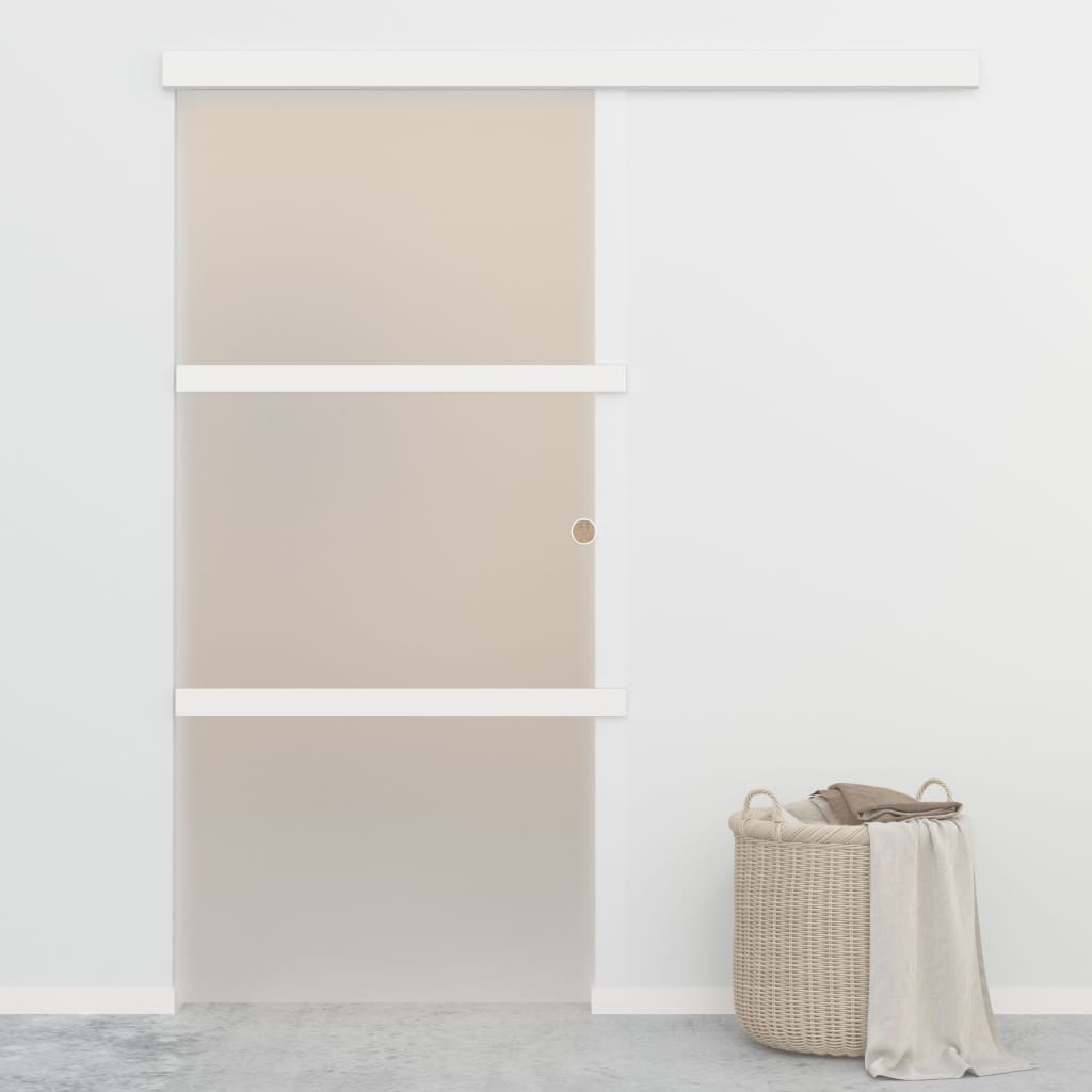 Sliding Door with Soft Stops ESG Glass and Aluminium 90x205cm - Discount Dealers