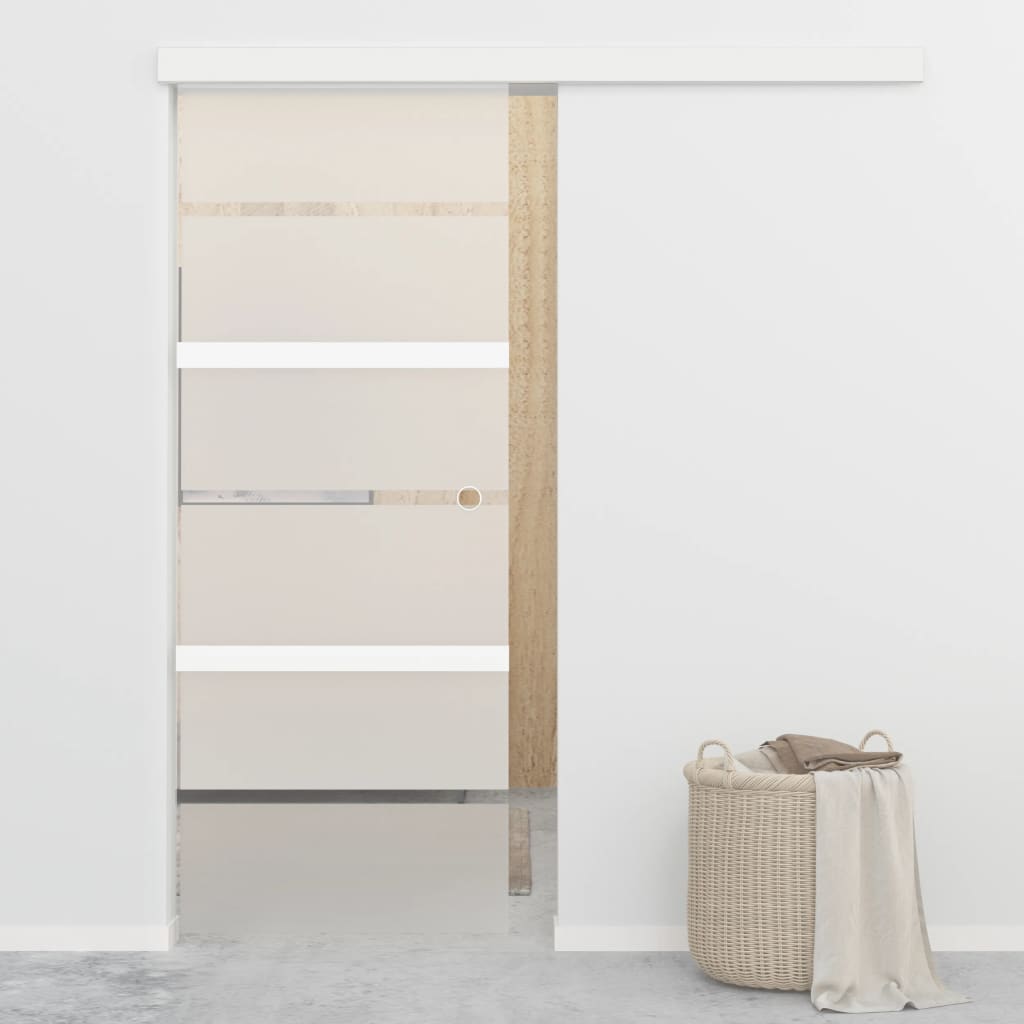 Sliding Door ESG Glass and Aluminium 76x205cm Silver - Tyrell & Tyrell