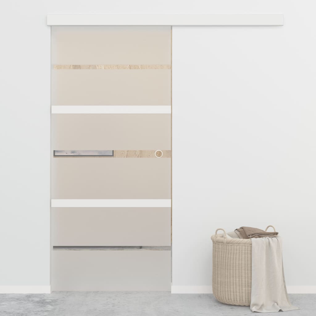 Sliding Door ESG Glass and Aluminium 90x205cm Silver - Sid & Sam