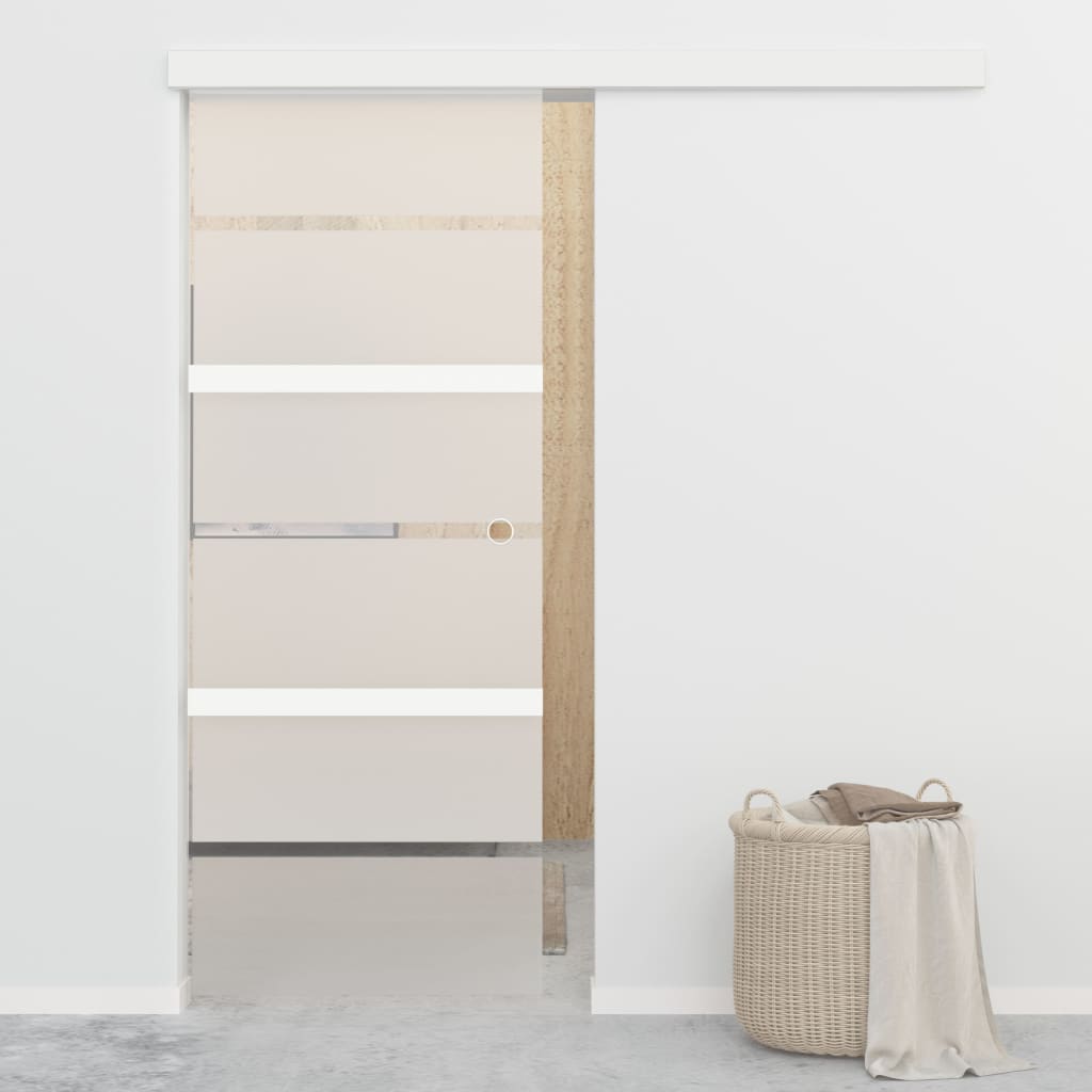 Sliding Door with Soft Stops ESG Glass and Aluminium 76x205cm - Style and Chic