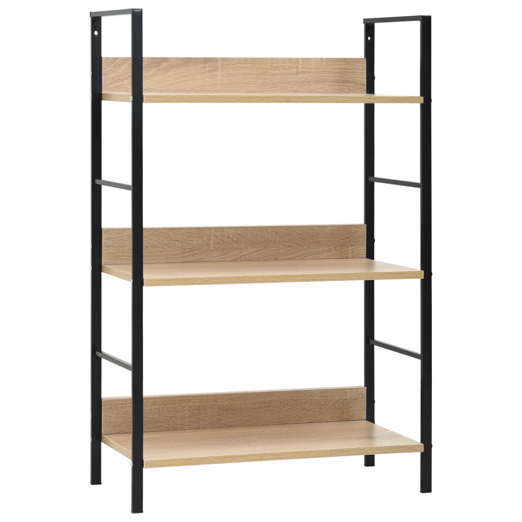 3-Layer Book Shelf Oak 60x27.6x90.5 cm Engineered Wood - Brittle & Co