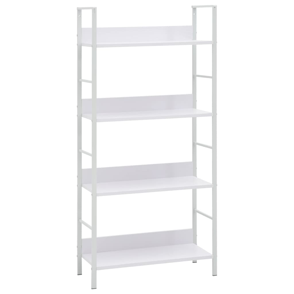 4-Layer Book Shelf White 60x27.6x124.5 cm Engineered Wood - Merkel Designers