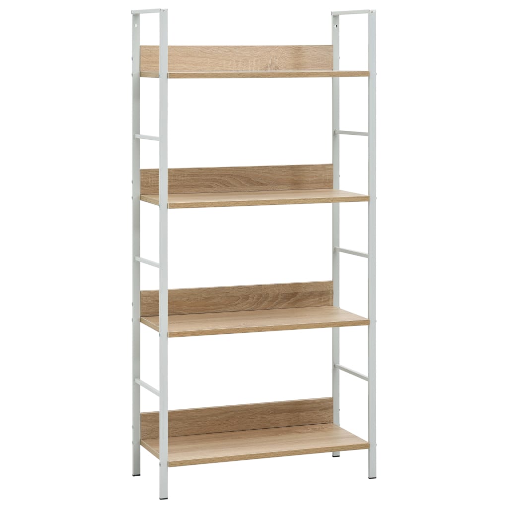 4-Layer Book Shelf Oak 60x27.6x124.5 cm Engineered Wood - The Home Maker