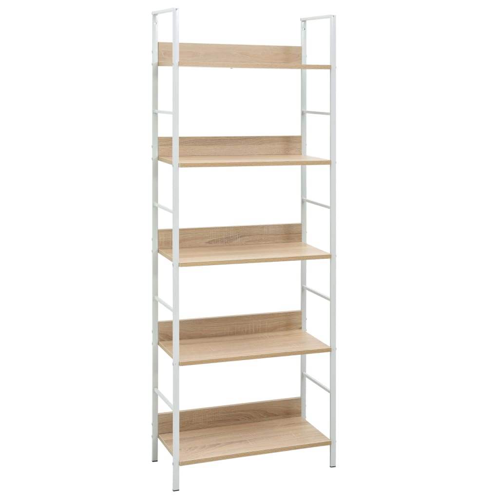 5-Layer Book Shelf Oak 60x27.6x158.5 cm Engineered Wood - Discount Dealers