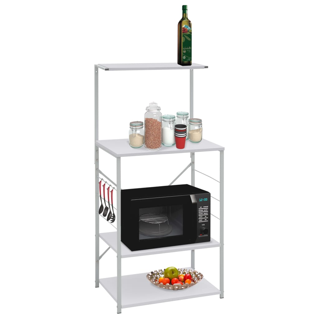 Microwave Cabinet White 60x39.6x123 cm Engineered Wood - Millennium Furniture