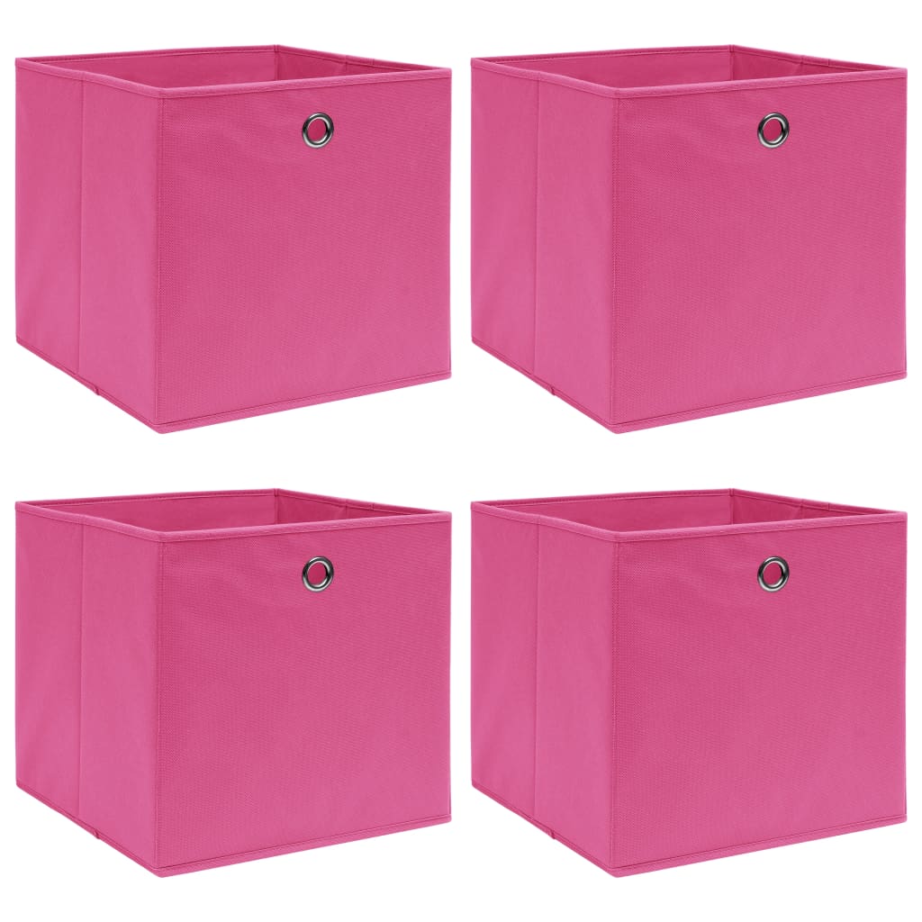Storage Boxes 4 pcs Pink 32x32x32 cm Fabric - R and M Furniture