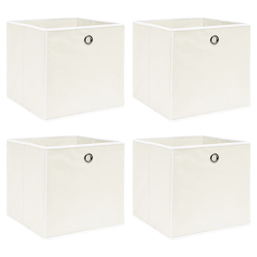 Storage Boxes 4 pcs White 32x32x32 cm Fabric - Sid & Sam