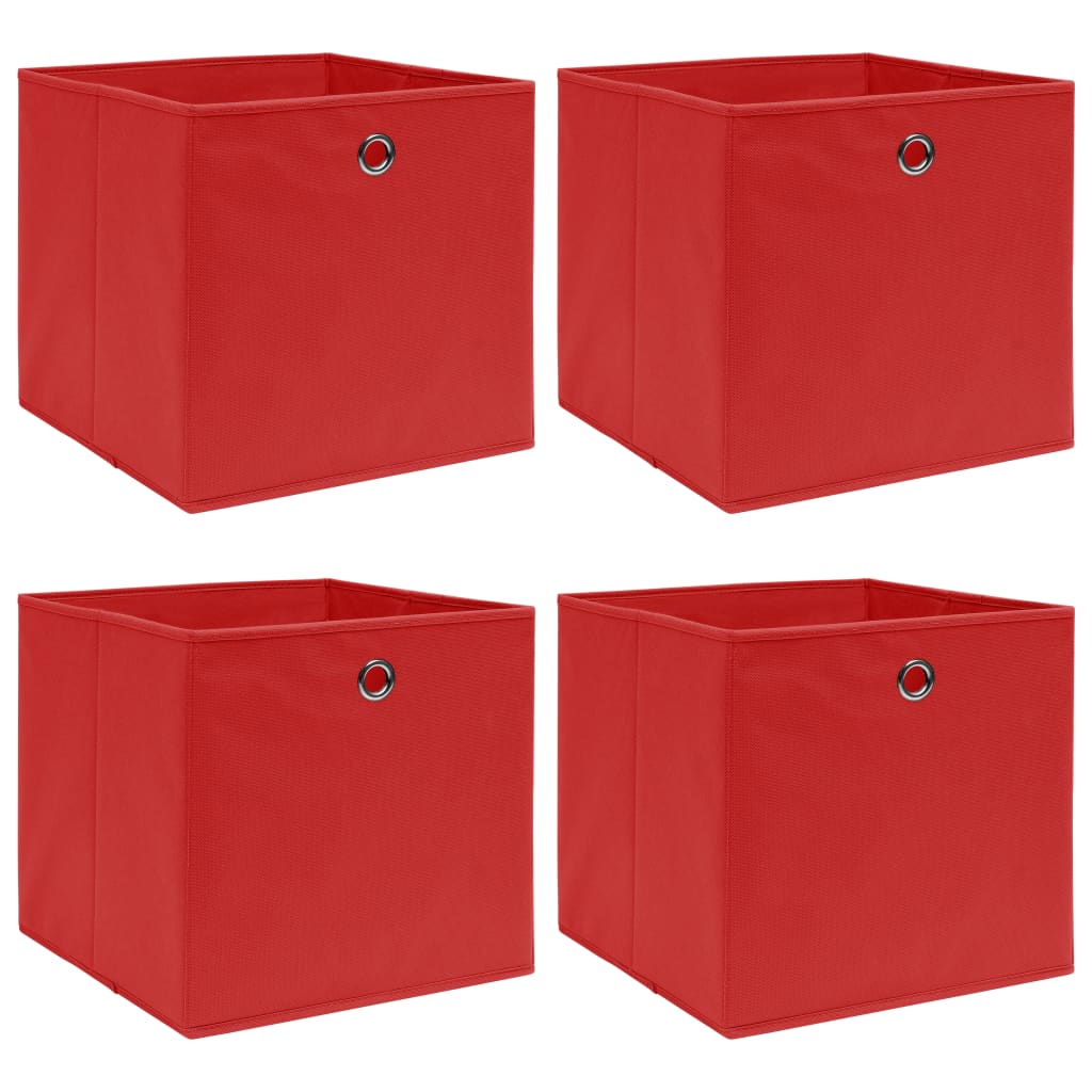 Storage Boxes 4 pcs Red 32x32x32 cm Fabric - Merlin Deals