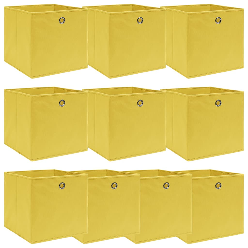 ELOLOFT Storage Boxes 10 pcs 32x32x32 cm Fabric - Yellow - Charlotte Dunes