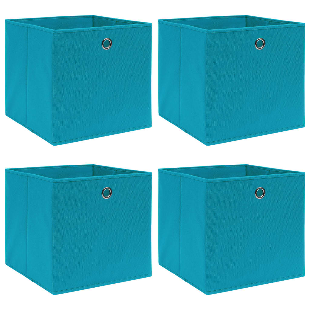 Storage Boxes 4 pcs Baby Blue 32x32x32 cm Fabric - Design Hut