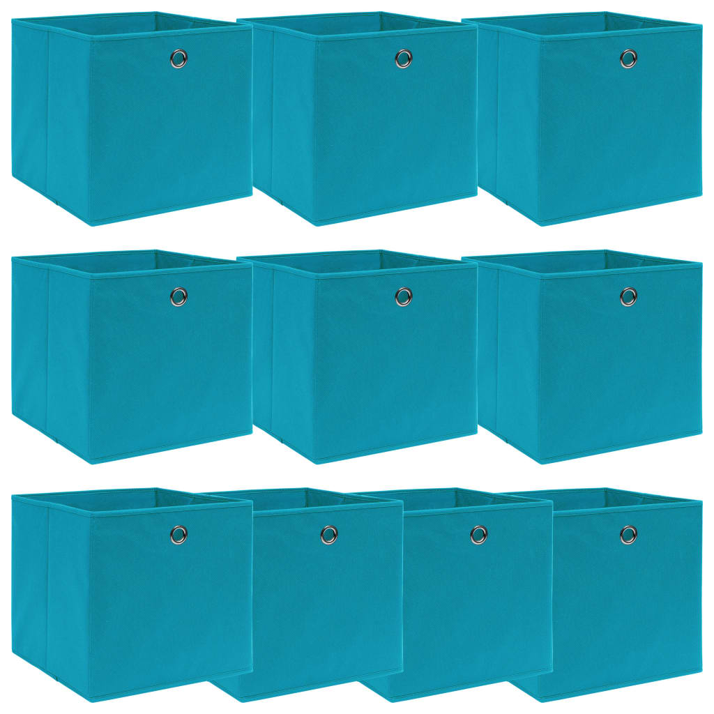 Storage Boxes 10 pcs Baby Blue 32x32x32 cm Fabric - Unbeatable Bargains