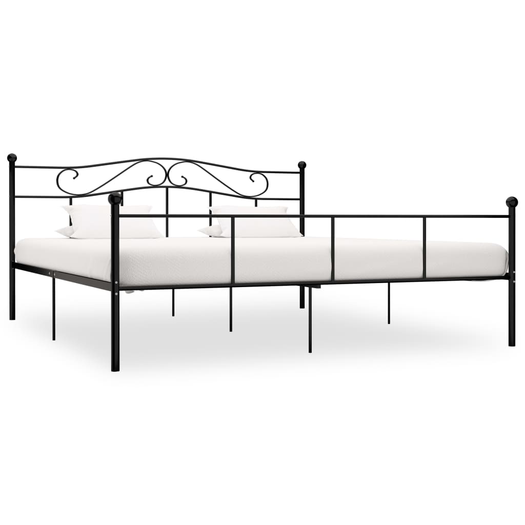 Bed Frame Black Metal 180x200 cm Super King - Brittle & Co