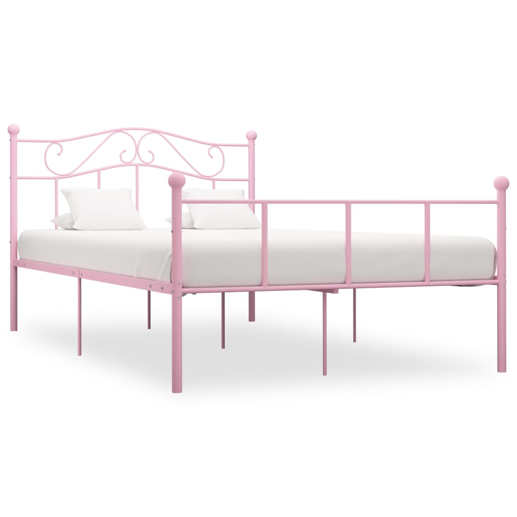 Bed Frame Pink Metal 120x200 cm - Casper Homes