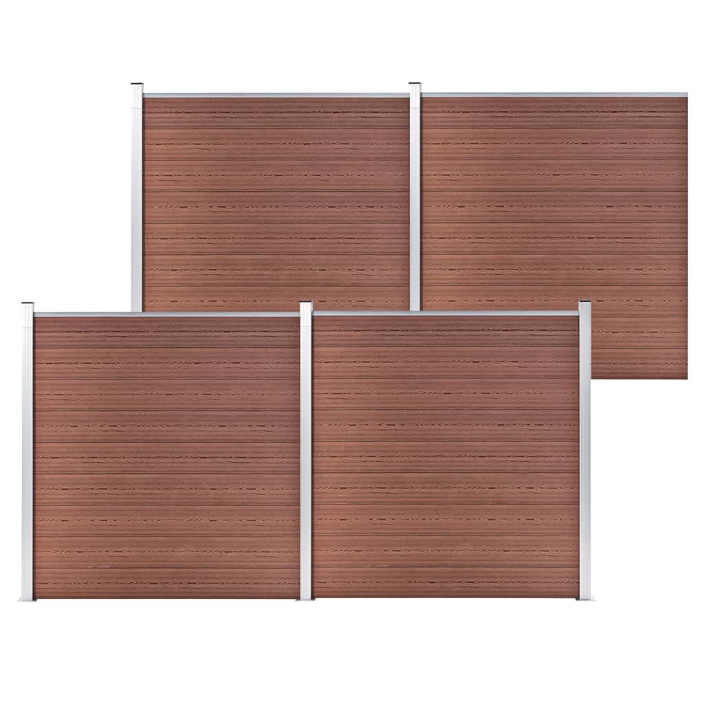 Garden Fence WPC 699x186 cm Brown - Brittle & Co