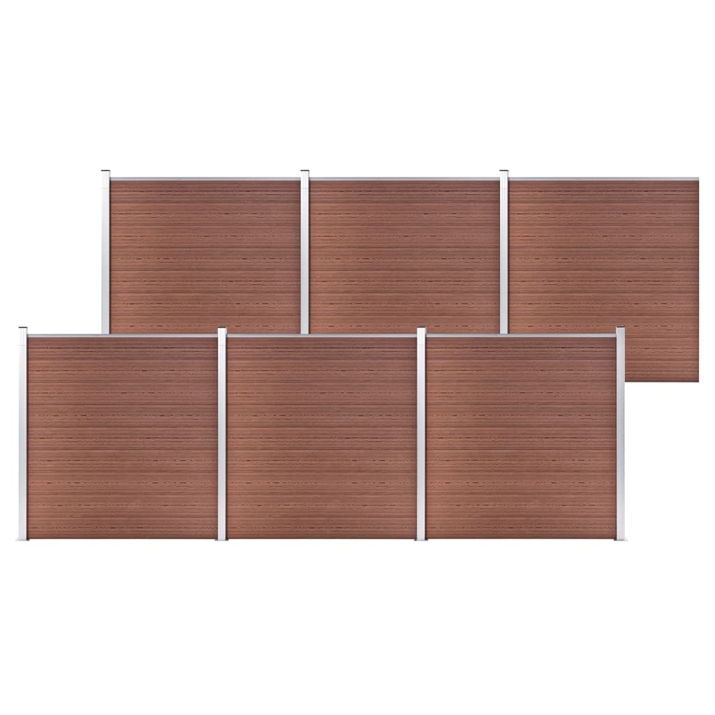 Garden Fence WPC 1045x186 cm Brown - Discount Dealers