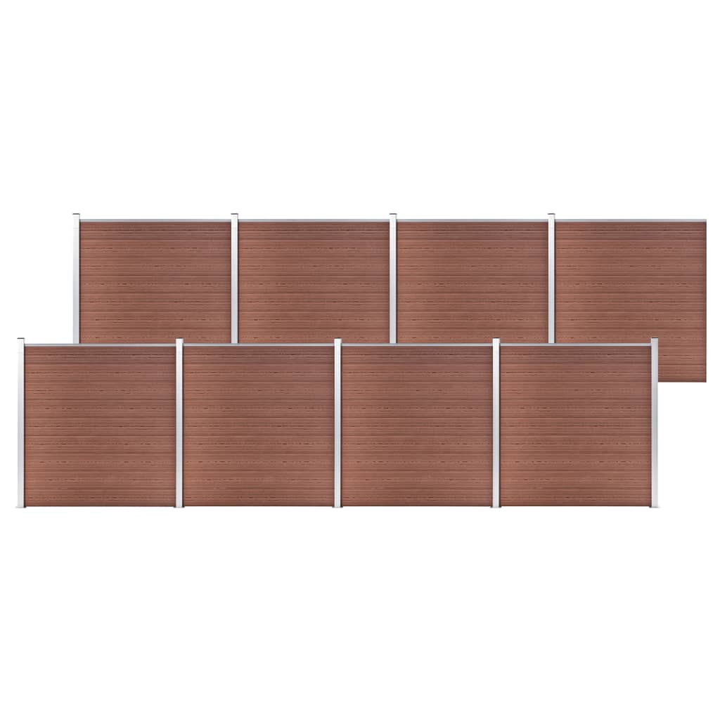 Garden Fence WPC 1391x186 cm Brown - Discount Dealers