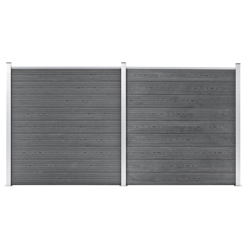 Garden Fence WPC 353x186 cm Grey - Direct Imports